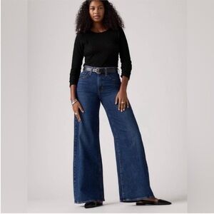 LEVIS Jeans Wide Leg NWT High Rise 728 Premium Woodstock Dark Wash Blue Size 29